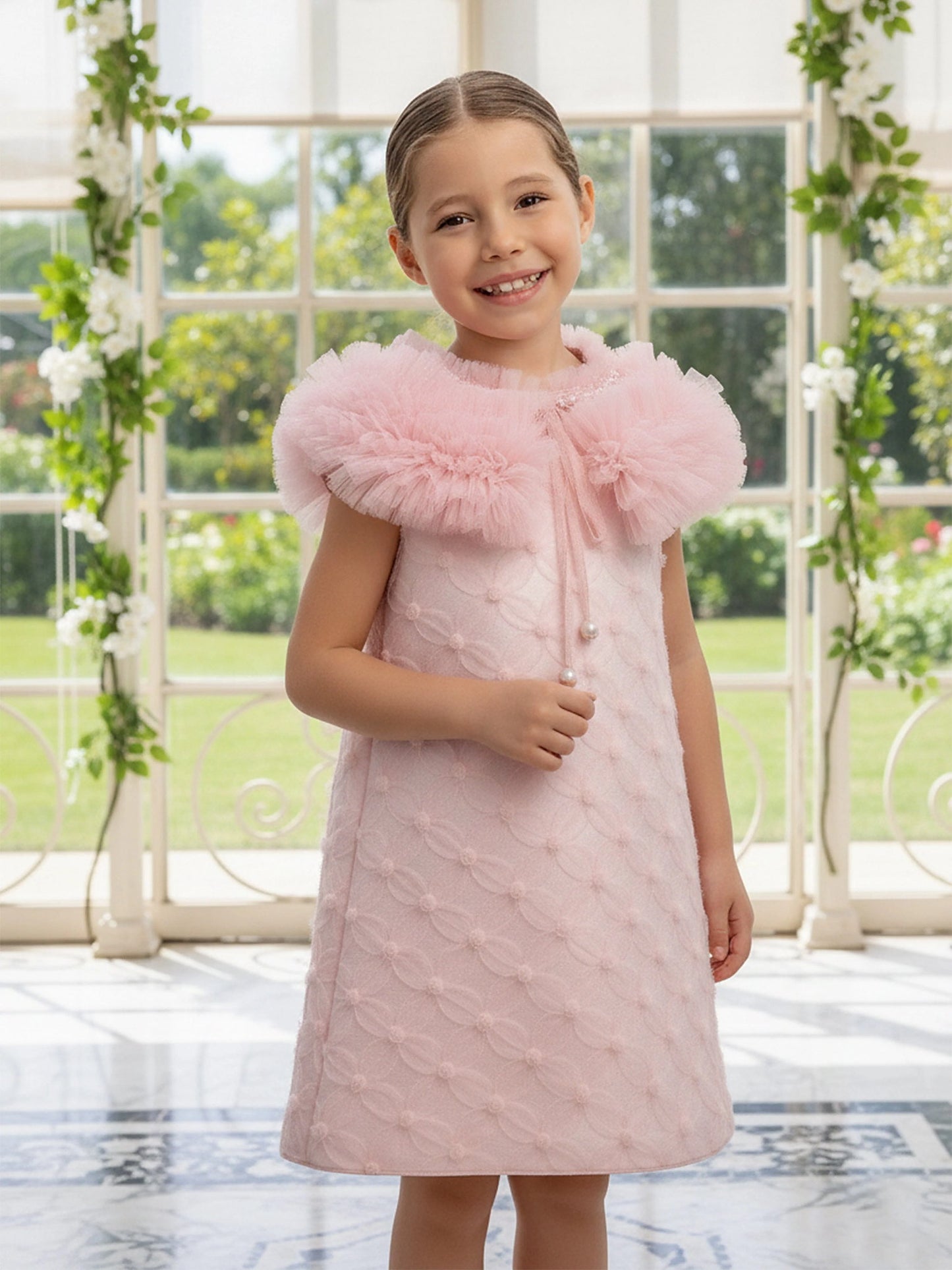 DRESS & Fleur Girls Occasion Dress and Cape Set in Pink | QHAUK - QHA UK
