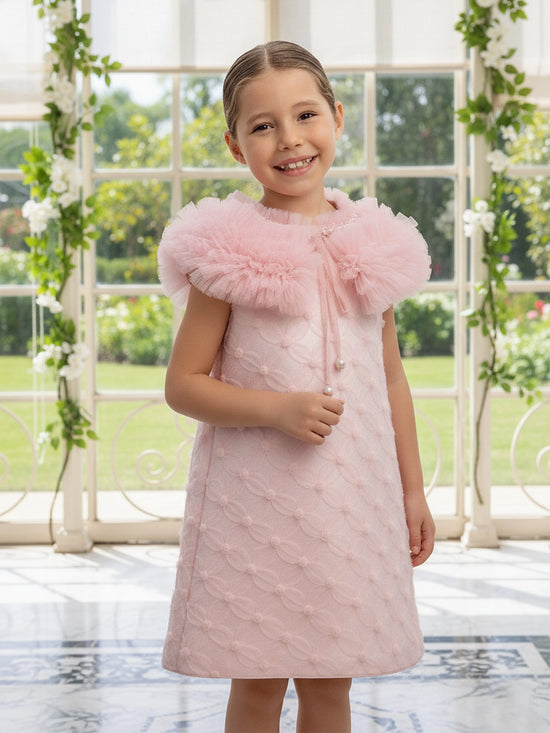 DRESS & Fleur Girls Occasion Dress and Cape Set in Pink | QHAUK - QHA UK