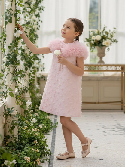 DRESS & Fleur Girls Occasion Dress and Cape Set in Pink | QHAUK - QHA UK