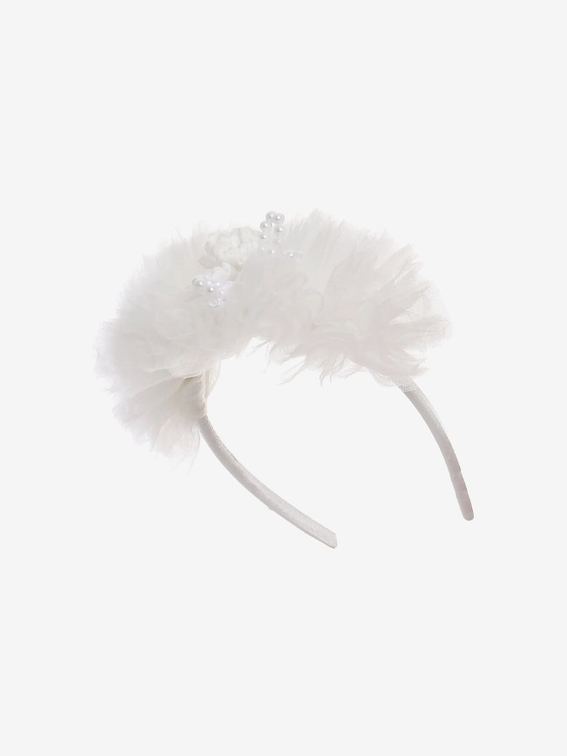 DRESS & Fleur Girls Occasion Dress with Headband in Ivory | QHAUK - QHA UK