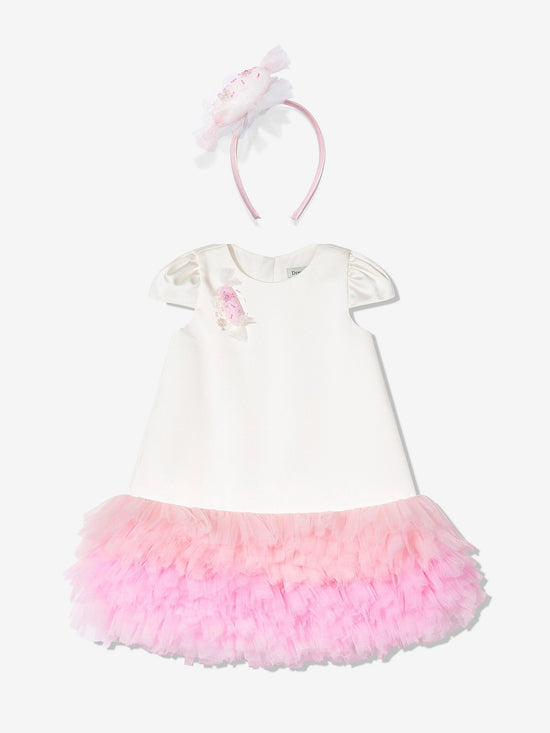DRESS & Fleur Girls Ivory Tiered Tulle Occasion Dress | Ages 3–7 | UK - QHA UK