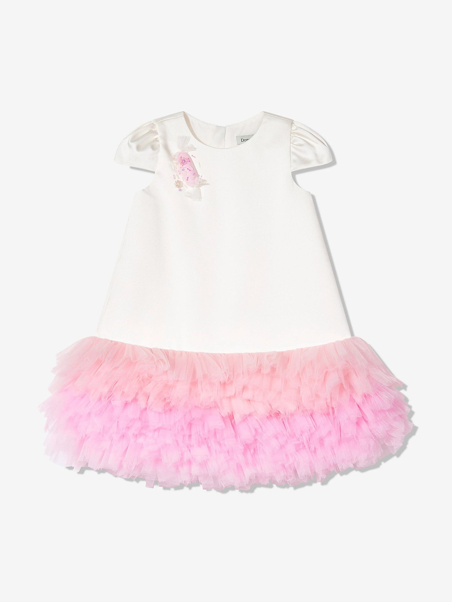 DRESS & Fleur Girls Ivory Tiered Tulle Occasion Dress | Ages 3–7 | UK - QHA UK