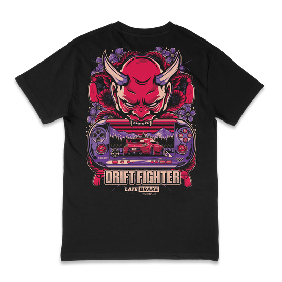 Late Brake Drift Fighter T-Shirt Cotton Car Enthusiast Tee 180gsm | - QHA UK