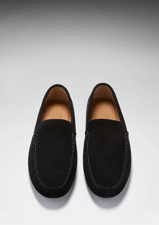 Hugs & Co Mens Driving Loafers Black Suede UK 7-14 - QHA UK