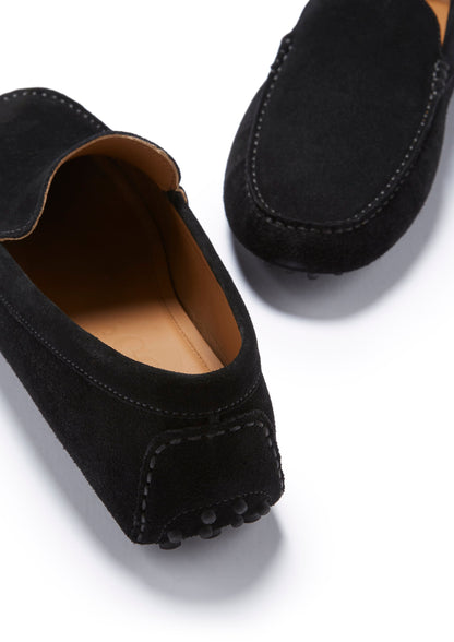 Hugs & Co Mens Driving Loafers Black Suede UK 7-14 - QHA UK