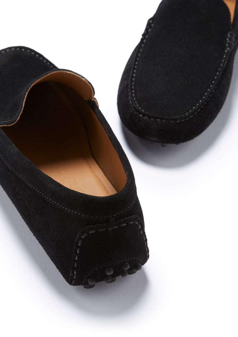 Hugs & Co Mens Driving Loafers Black Suede UK 7-14 - QHA UK