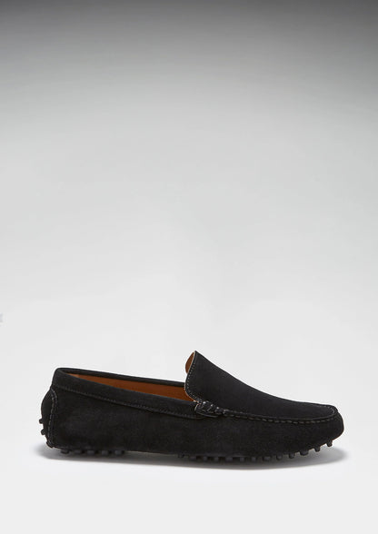 Hugs & Co Mens Driving Loafers Black Suede UK 7-14 - QHA UK