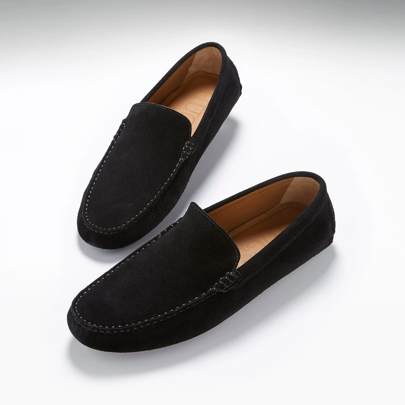 Hugs & Co Mens Driving Loafers Black Suede UK 7-14 - QHA UK