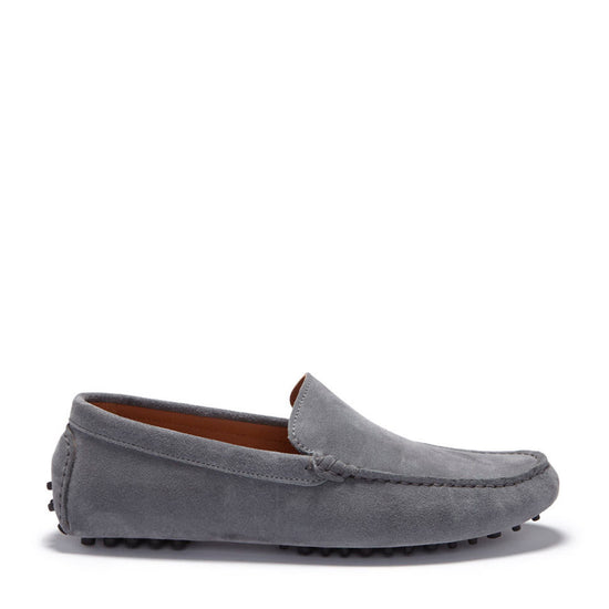 Hugs & Co Mens Driving Loafers Slate Grey Suede UK 7-14 - QHA UK