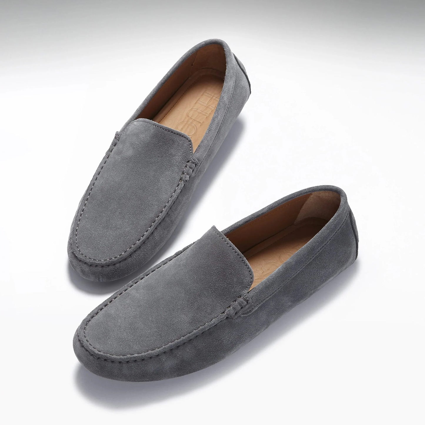 Hugs & Co Mens Driving Loafers Slate Grey Suede UK 7-14 - QHA UK