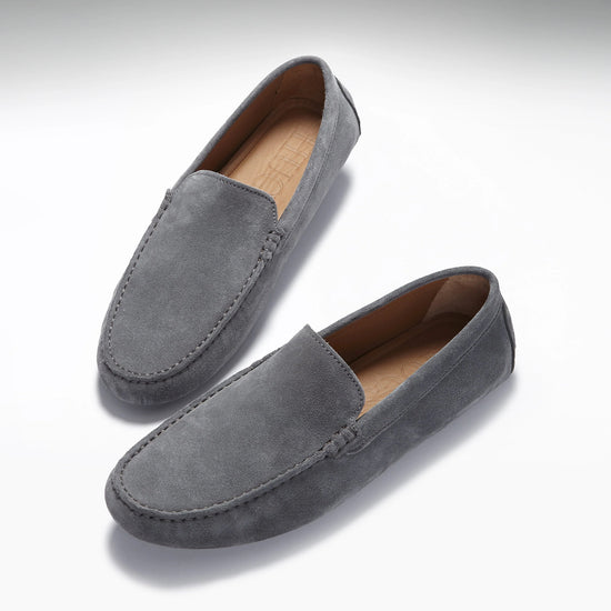 Hugs & Co Mens Driving Loafers Slate Grey Suede UK 7-14 - QHA UK