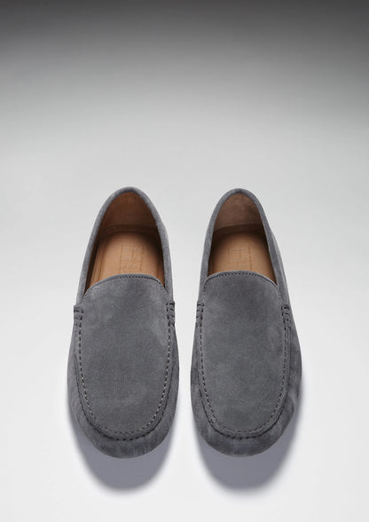 Hugs & Co Mens Driving Loafers Slate Grey Suede UK 7-14 - QHA UK