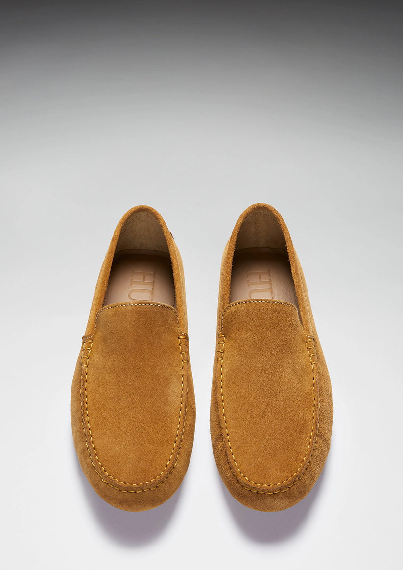 Hugs & Co Mens Driving Loafers Tobacco Suede UK 7-14 - QHA UK