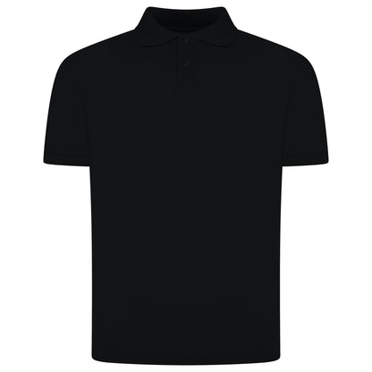 Mens 100% Cotton Polo Shirt Short Sleeve Pique Casual Work Top | Premi - Sleeve Detail - QHA UK