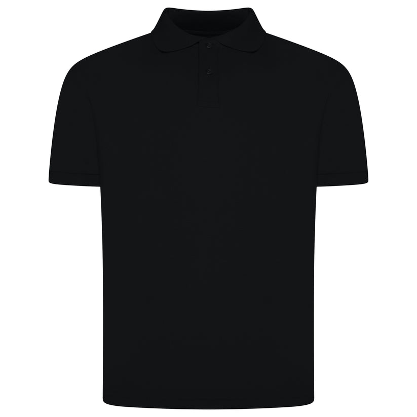 Mens 100% Cotton Polo Shirt Short Sleeve Pique Casual Work Top | Premi - Sleeve Detail - QHA UK
