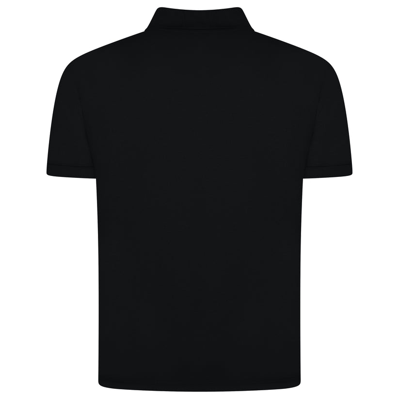 Mens 100% Cotton Polo Shirt Short Sleeve Pique Casual Work Top | Premi - Sleeve Detail - QHA UK