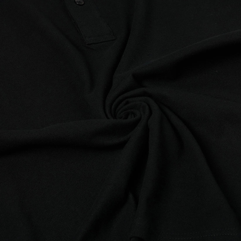 Mens 100% Cotton Polo Shirt Short Sleeve Pique Casual Work Top | Premi - Sleeve Detail - QHA UK
