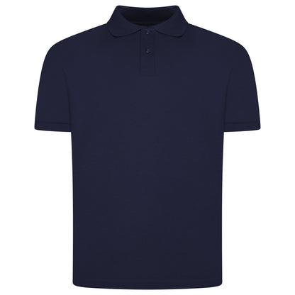 Mens 100% Cotton Polo Shirt Short Sleeve Pique Casual Work Top | Premi - Sleeve Detail - QHA UK
