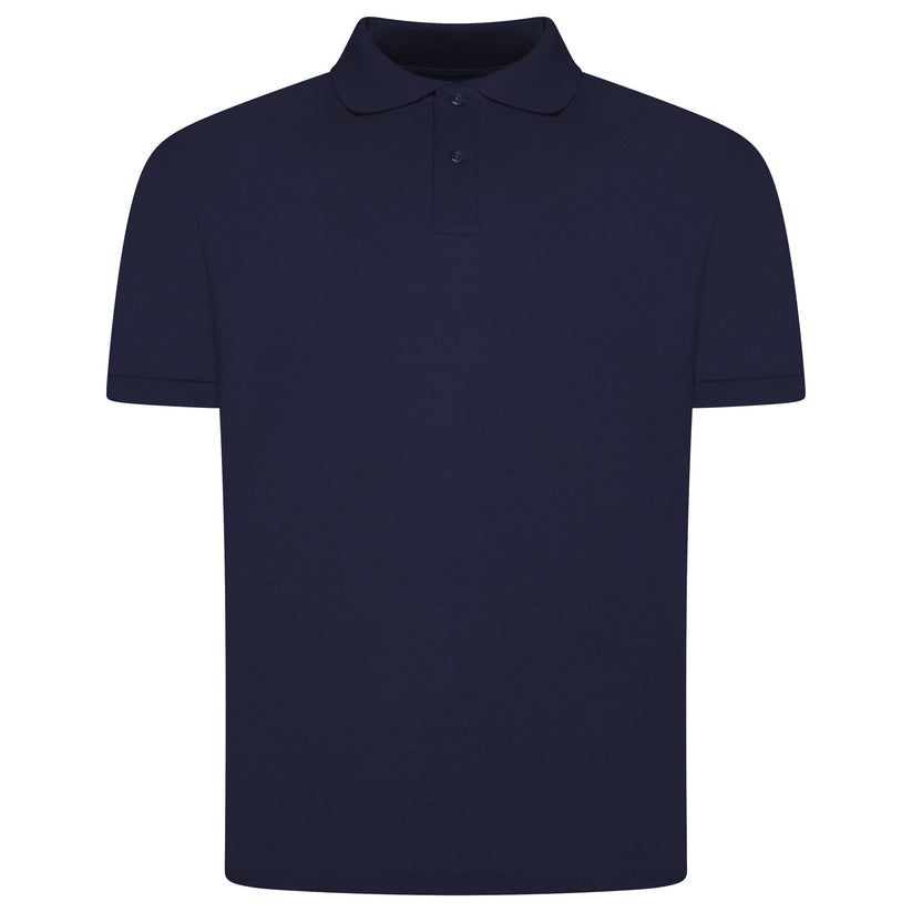 Mens 100% Cotton Polo Shirt Short Sleeve Pique Casual Work Top | Premi - Sleeve Detail - QHA UK