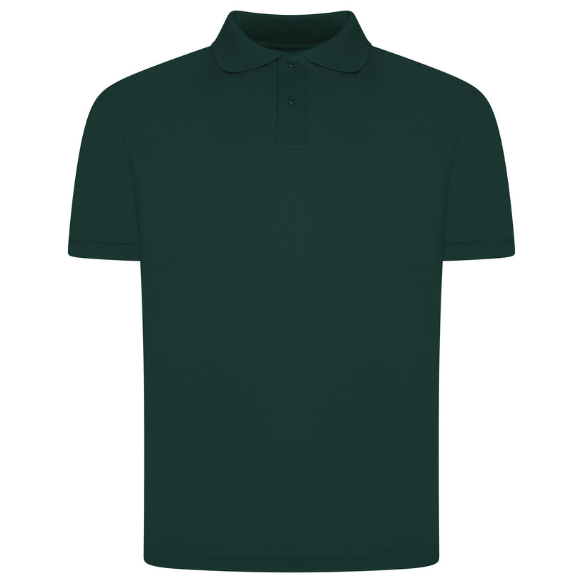 Mens 100% Cotton Polo Shirt Short Sleeve Pique Casual Work Top | Premi - Sleeve Detail - QHA UK
