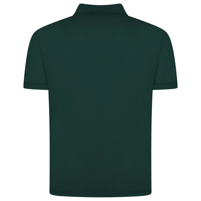 Mens 100% Cotton Polo Shirt Short Sleeve Pique Casual Work Top | Premi - Sleeve Detail - QHA UK