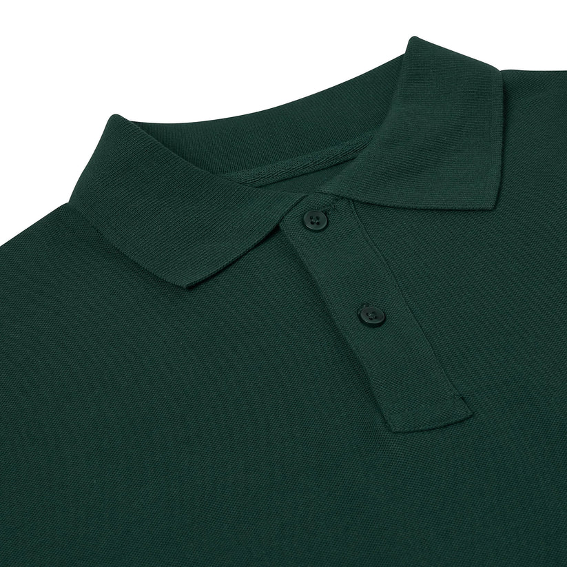 Mens 100% Cotton Polo Shirt Short Sleeve Pique Casual Work Top | Premi - Sleeve Detail - QHA UK