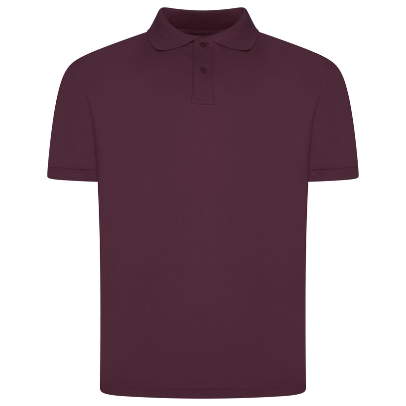 Mens 100% Cotton Polo Shirt Short Sleeve Pique Casual Work Top | Premi - Sleeve Detail - QHA UK