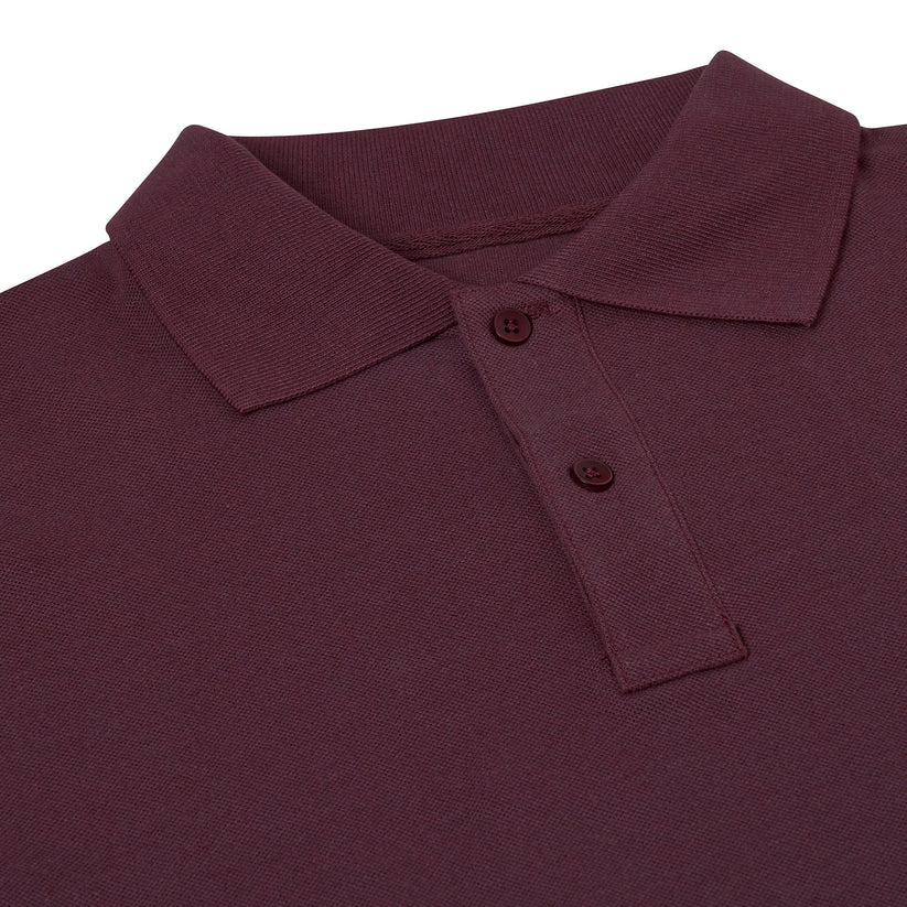 Mens 100% Cotton Polo Shirt Short Sleeve Pique Casual Work Top | Premi - Sleeve Detail - QHA UK