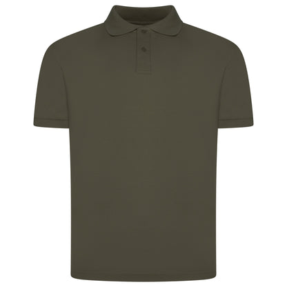 Mens 100% Cotton Polo Shirt Short Sleeve Pique Casual Work Top | Premi - Sleeve Detail - QHA UK