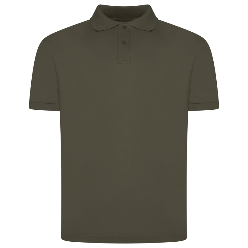 Mens 100% Cotton Polo Shirt Short Sleeve Pique Casual Work Top | Premi - Sleeve Detail - QHA UK