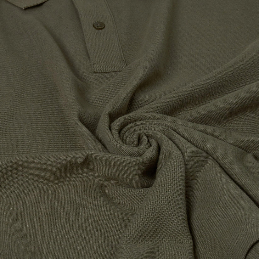Mens 100% Cotton Polo Shirt Short Sleeve Pique Casual Work Top | Premi - Sleeve Detail - QHA UK