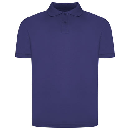 Mens 100% Cotton Polo Shirt Short Sleeve Pique Casual Work Top | Premi - Sleeve Detail - QHA UK