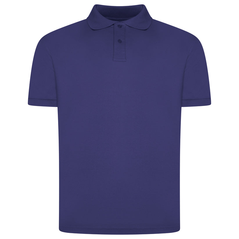 Mens 100% Cotton Polo Shirt Short Sleeve Pique Casual Work Top | Premi - Sleeve Detail - QHA UK