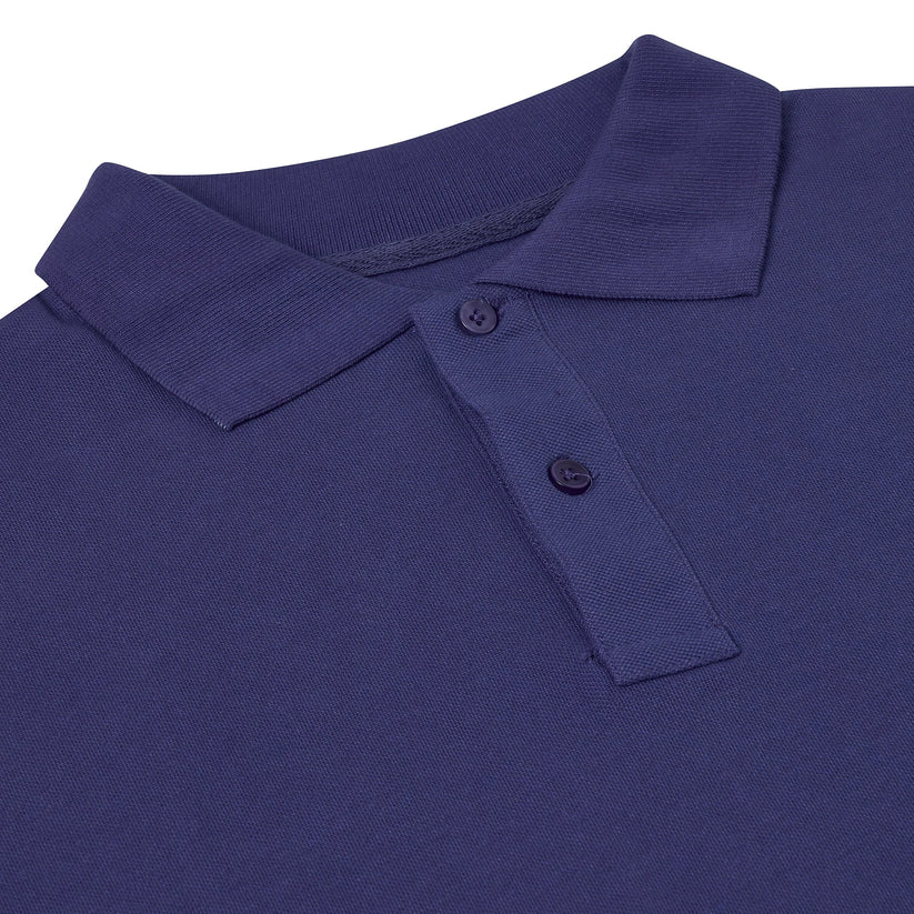 Mens 100% Cotton Polo Shirt Short Sleeve Pique Casual Work Top | Premi - Sleeve Detail - QHA UK