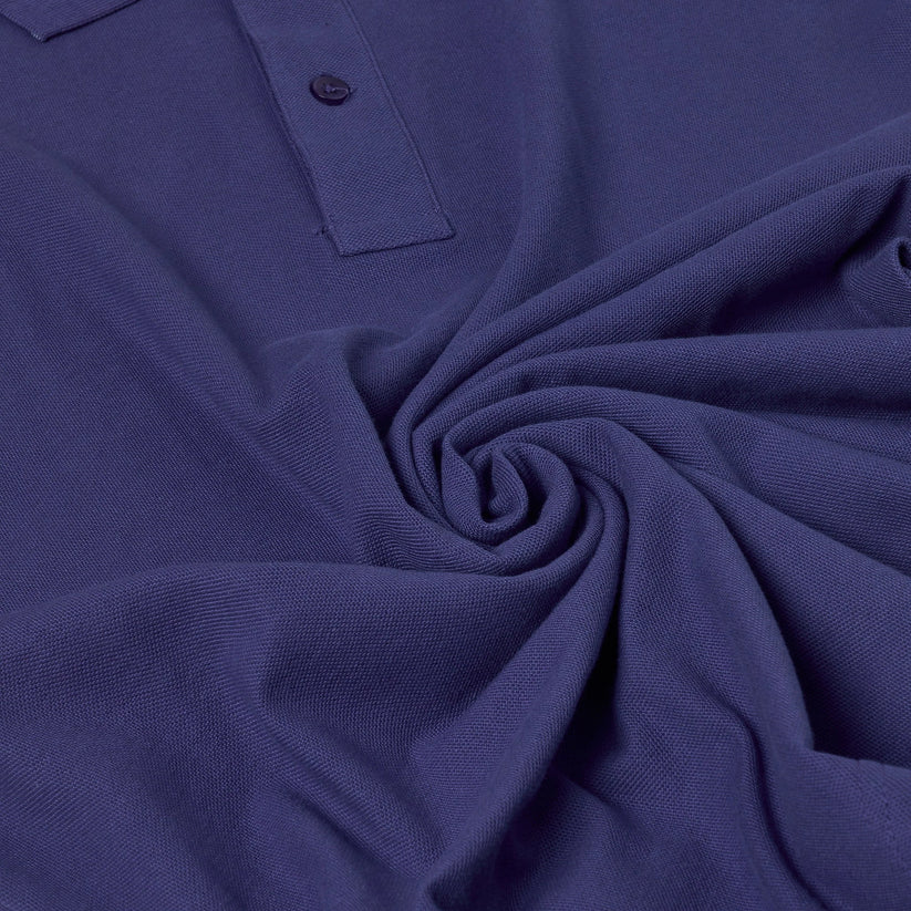 Mens 100% Cotton Polo Shirt Short Sleeve Pique Casual Work Top | Premi - Sleeve Detail - QHA UK