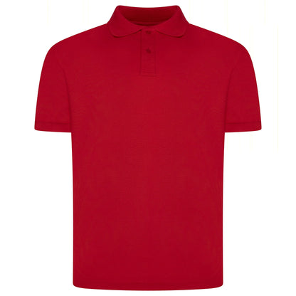 Mens 100% Cotton Polo Shirt Short Sleeve Pique Casual Work Top | Premi - Sleeve Detail - QHA UK