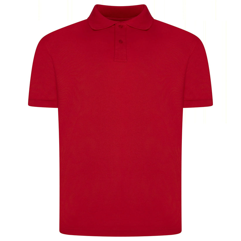 Mens 100% Cotton Polo Shirt Short Sleeve Pique Casual Work Top | Premi - Sleeve Detail - QHA UK