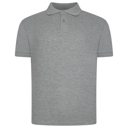 Mens 100% Cotton Polo Shirt Short Sleeve Pique Casual Work Top | Premi - Sleeve Detail - QHA UK