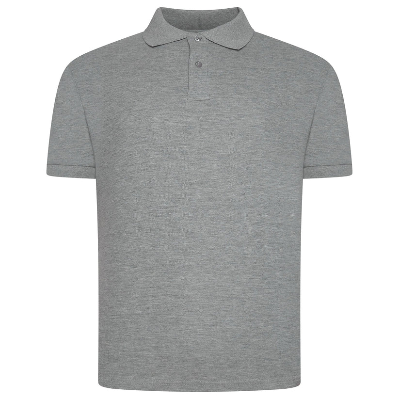 Mens 100% Cotton Polo Shirt Short Sleeve Pique Casual Work Top | Premi - Sleeve Detail - QHA UK