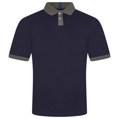 Mens Cotton Polo Shirt Contrast Collar Pique Casual T-Shirt S-2XL UK | - Collar Detail - QHA UK