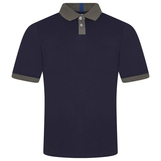 Mens Cotton Polo Shirt Contrast Collar Pique Casual T-Shirt S-2XL UK | - Collar Detail - QHA UK