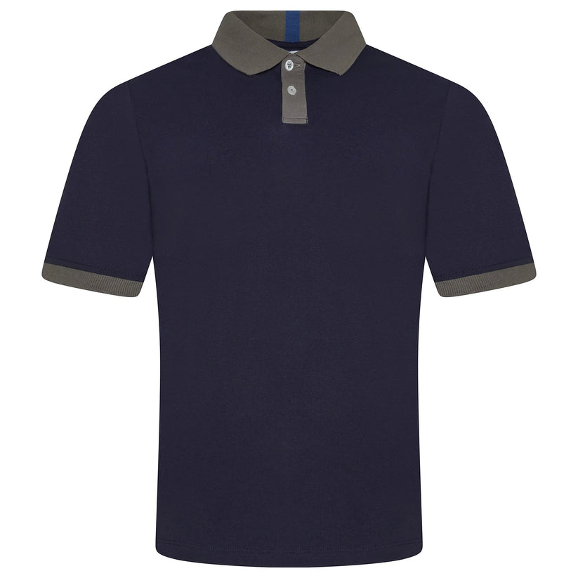 Mens Cotton Polo Shirt Contrast Collar Pique Casual T-Shirt S-2XL UK | - Collar Detail - QHA UK