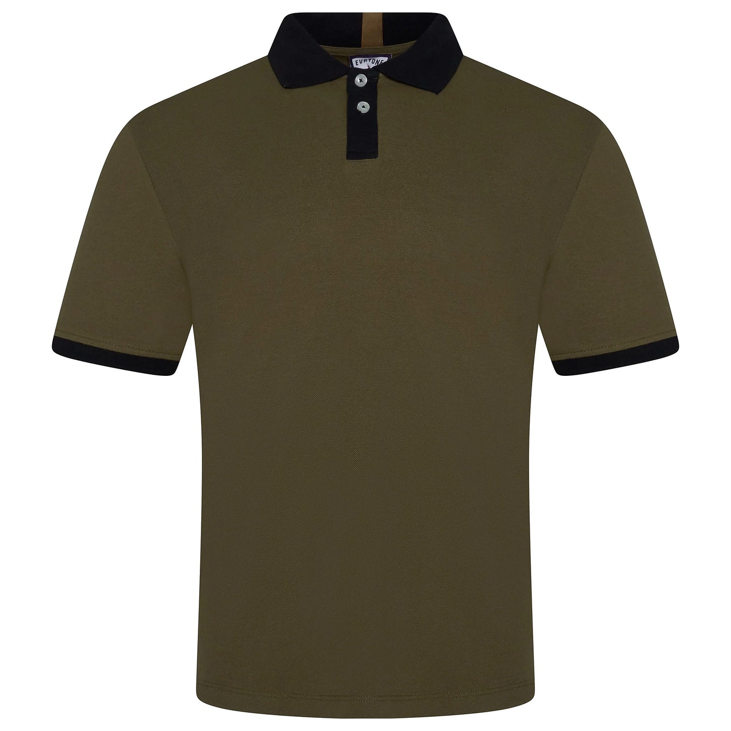 Mens Cotton Polo Shirt Contrast Collar Pique Casual T-Shirt S-2XL UK | - Collar Detail - QHA UK
