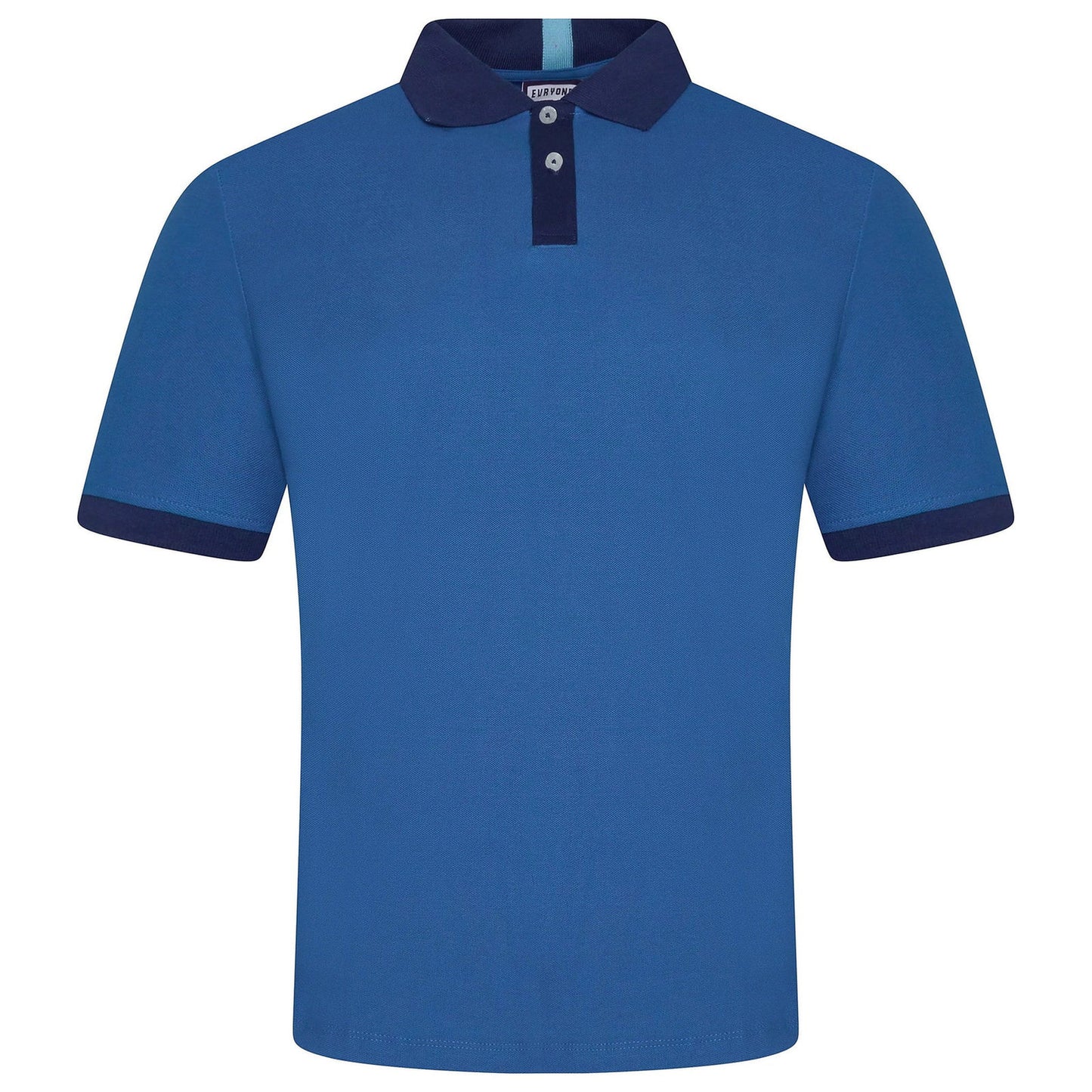 Mens Cotton Polo Shirt Contrast Collar Pique Casual T-Shirt S-2XL UK | - Collar Detail - QHA UK