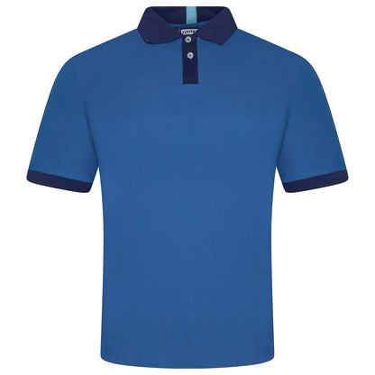 Mens Cotton Polo Shirt Contrast Collar Pique Casual T-Shirt S-2XL UK | - Collar Detail - QHA UK
