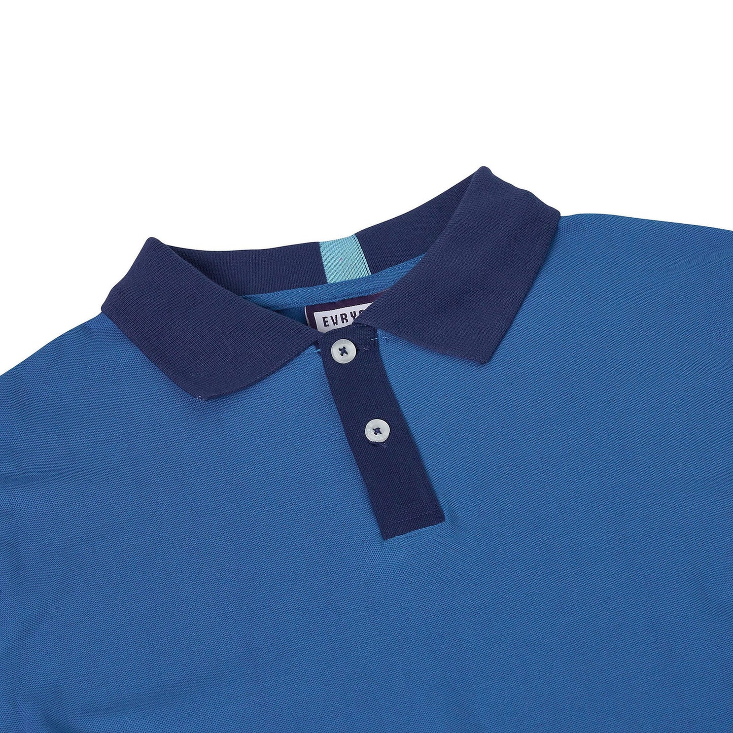 Mens Cotton Polo Shirt Contrast Collar Pique Casual T-Shirt S-2XL UK | - Collar Detail - QHA UK
