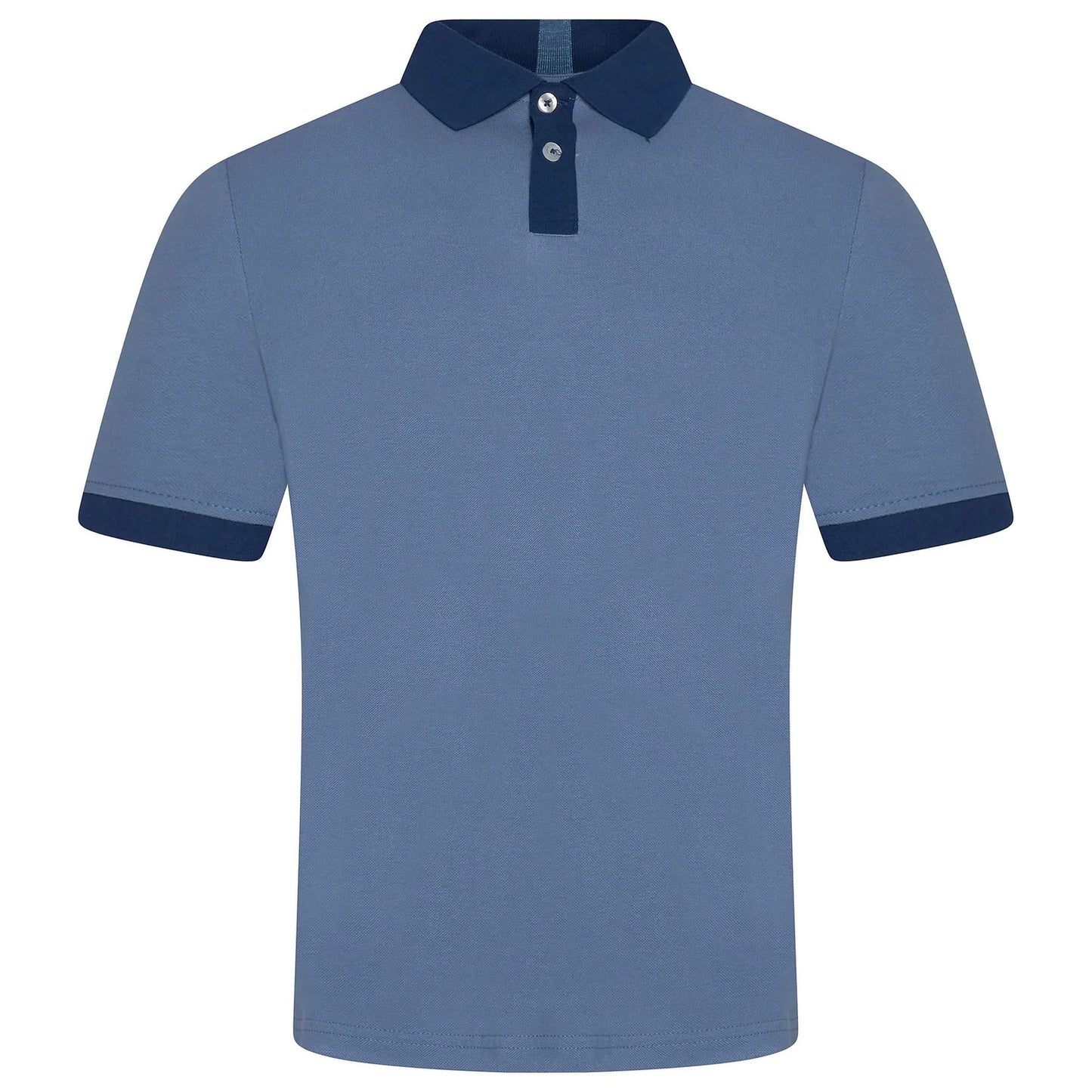 Mens Cotton Polo Shirt Contrast Collar Pique Casual T-Shirt S-2XL UK | - Collar Detail - QHA UK