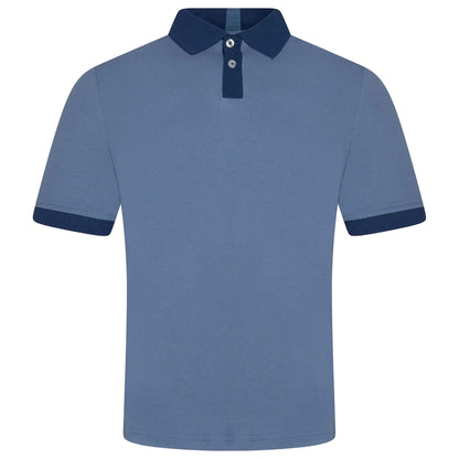 Mens Cotton Polo Shirt Contrast Collar Pique Casual T-Shirt S-2XL UK | - Collar Detail - QHA UK