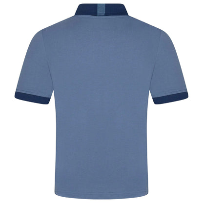 Mens Cotton Polo Shirt Contrast Collar Pique Casual T-Shirt S-2XL UK | - Collar Detail - QHA UK