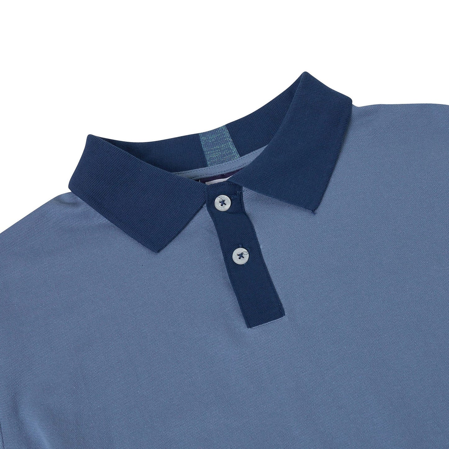 Mens Cotton Polo Shirt Contrast Collar Pique Casual T-Shirt S-2XL UK | - Collar Detail - QHA UK